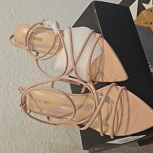 Fashion Nova pink strappy heels!